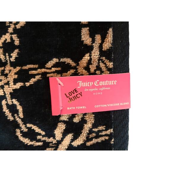 NEW Juicy Couture LARGE Bath Beach Towel Luxe Equestrian Gold Chains Regency Spa - Picture 9 of 14